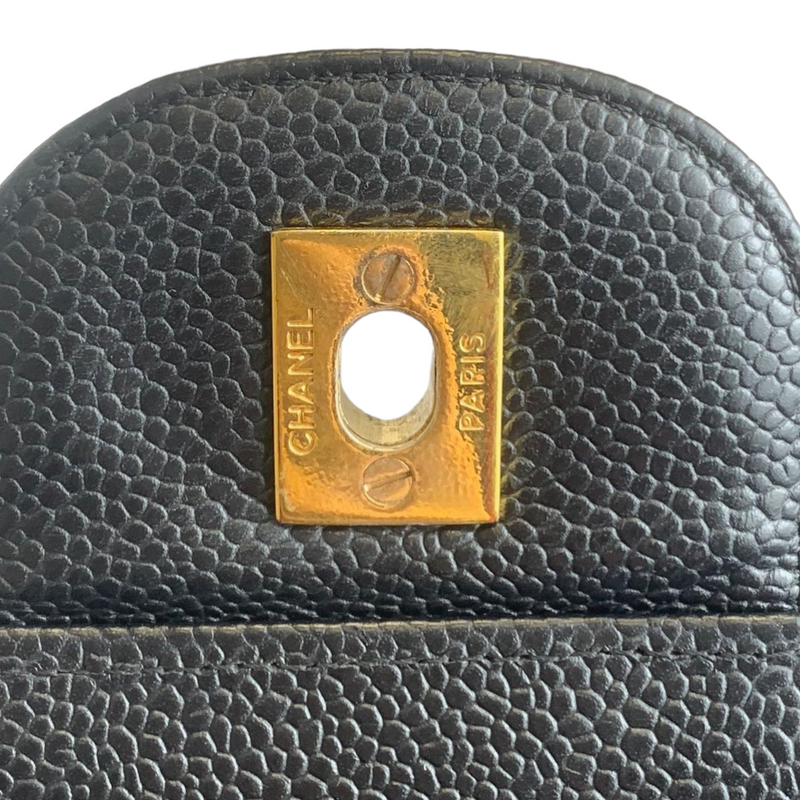 Single Flap Maxi Caviar Black GHW