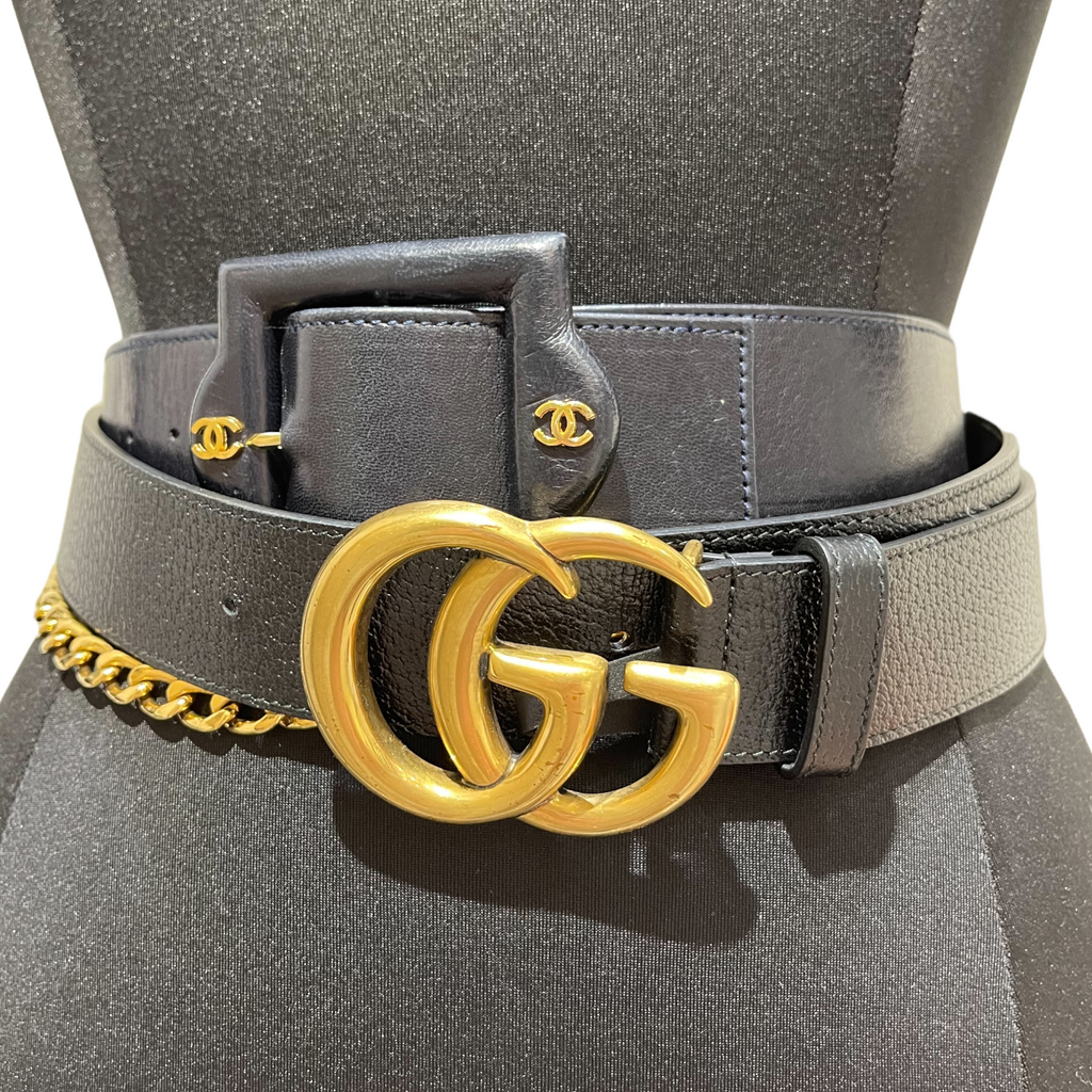 Marmont Belt size 80 Black GHW