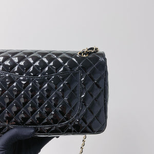 Quilted Medium Cruise Charm Single Flap Patent Black