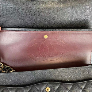 Classic Double Flap Caviar Maxi Black GHW
