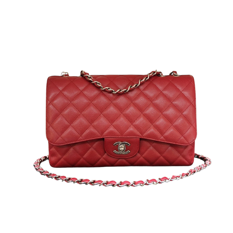 Single Flap Jumbo Caviar Red SHW