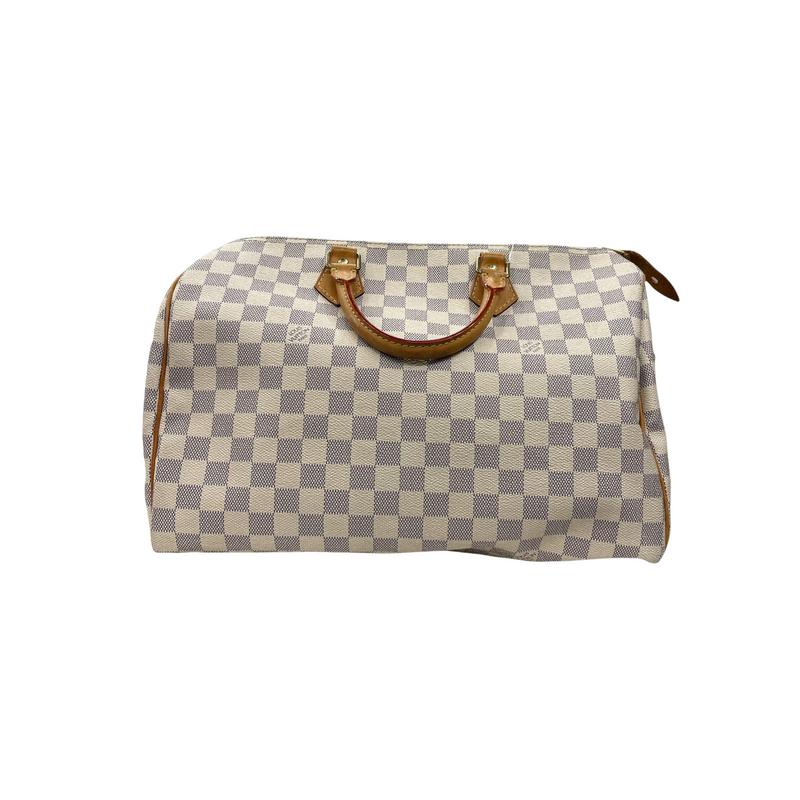 Damier Azur Speedy 35 White GHW