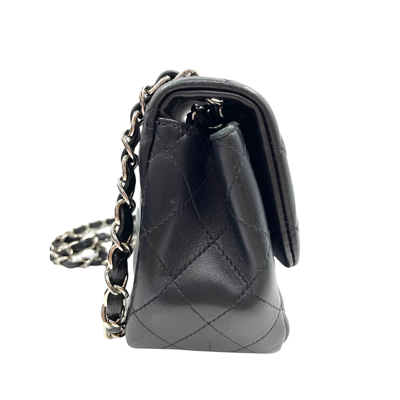 Classic Flap Square Mini Lambskin Black SHW