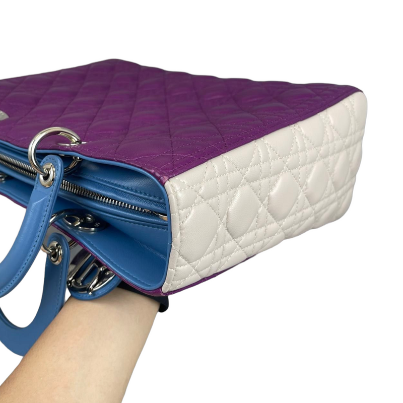 Lady Dior Large Lambskin Tri Colour SHW
