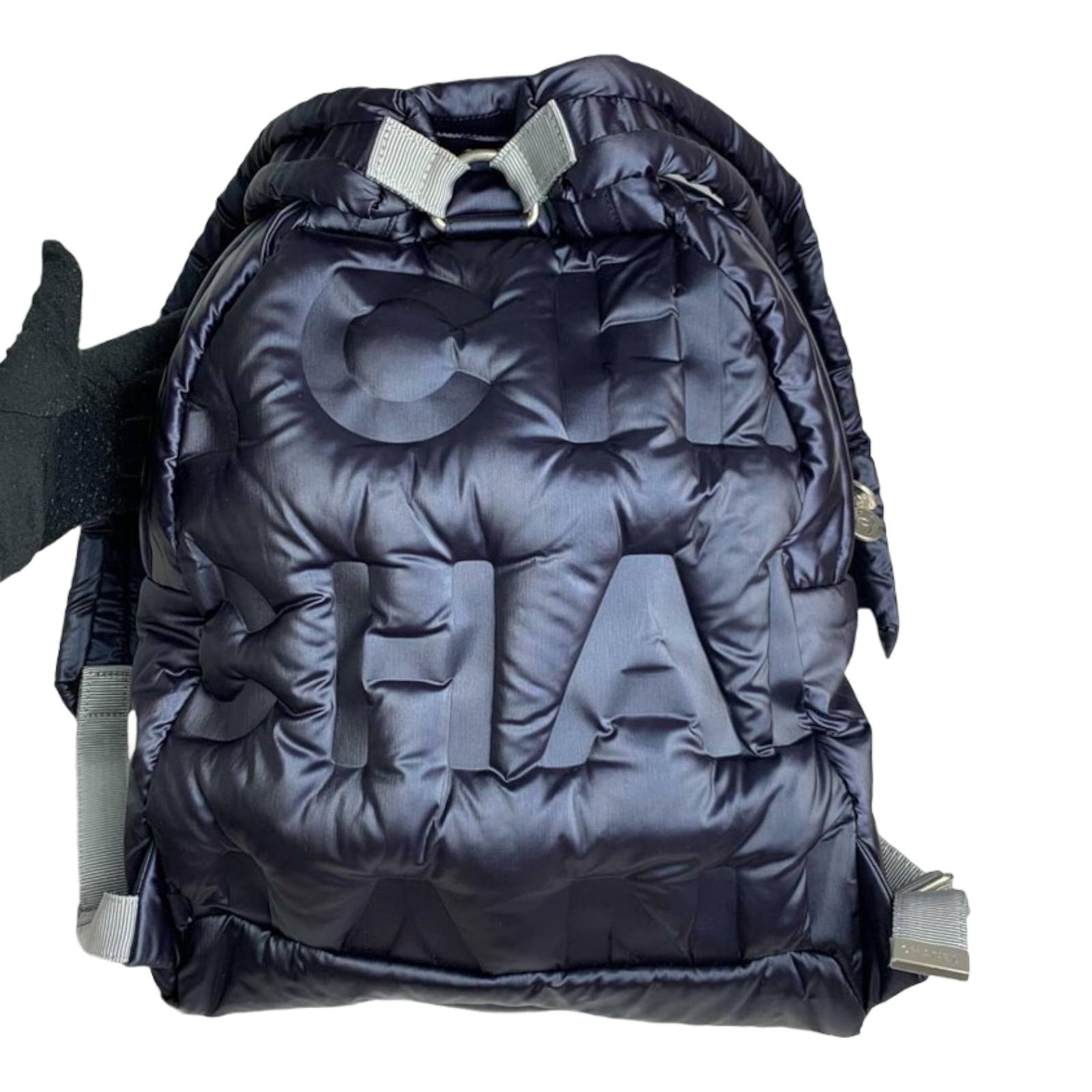 CHANEL Doudoune Backpack Nylon Black Bag Religion