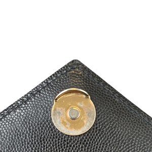Medium Envelope Flap Leather Black GHW
