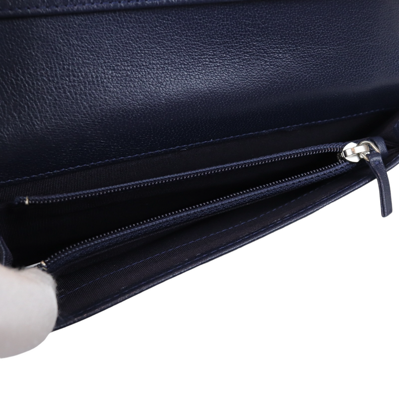 Mademoiselle Quilted Wallet Blue GHW