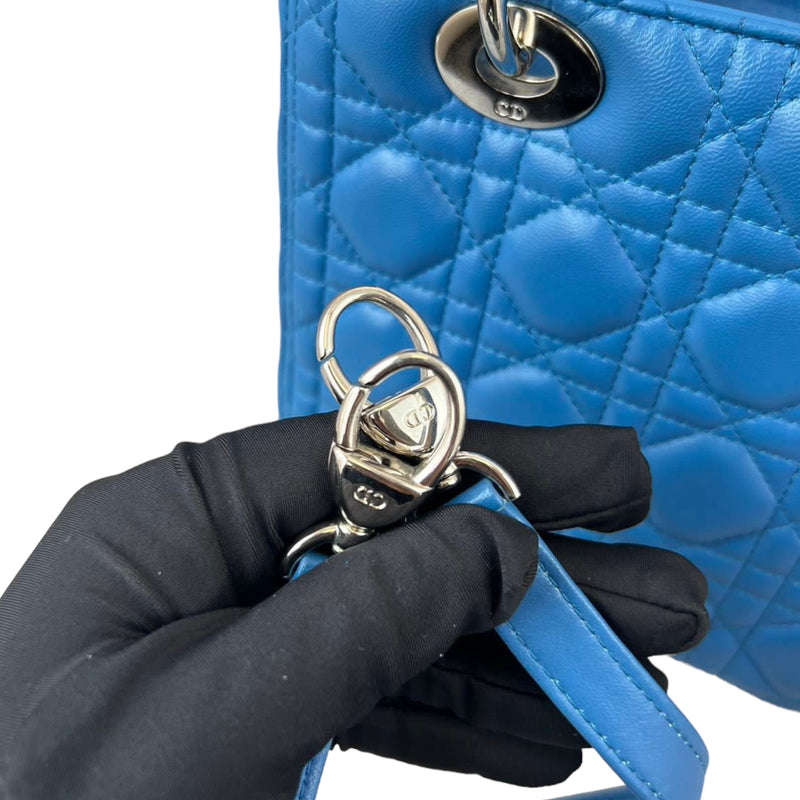 Lady Dior Medium Blue Lambskin SHW