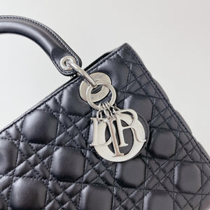 Classic Lambskin Medium Lady Dior Black SHW