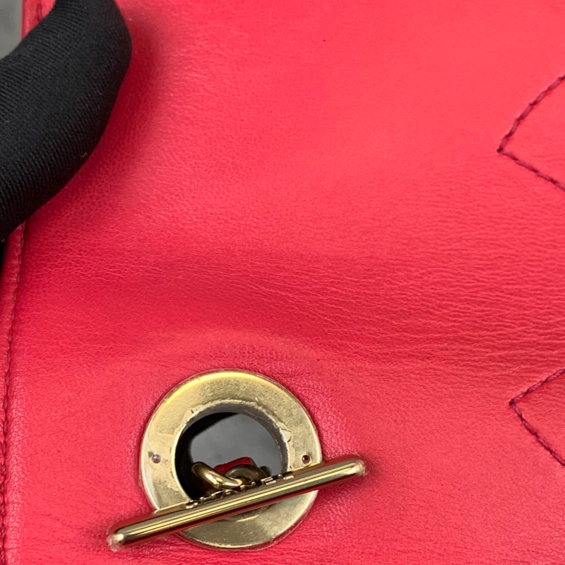 Small Trendy CC Flap Lambskin Red GHW