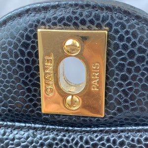 Medium Classic Flap Caviar Black GHW