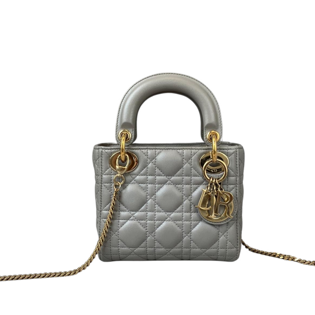 Mini Lady Dior Pearl Grey GHW