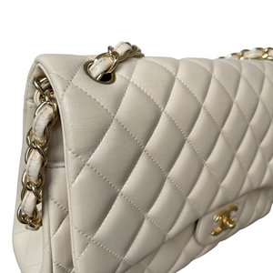 Chanel Double Flap Jumbo Beige Lambskin GHW