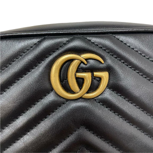 GG Marmont Mini Camera Black GHW