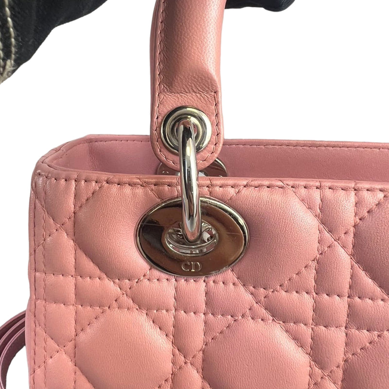 Lambskin Lady Dior Medium Powder Pink SHW