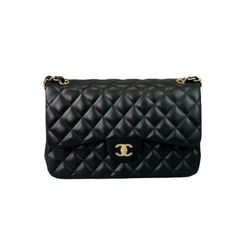 Classic Double Flap Jumbo Lambskin Black GHW