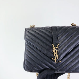 Quilted Medium College Black GHW