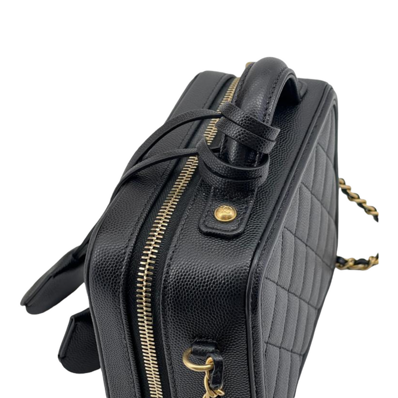 Filigree Vanity Case Caviar Small Black GHW