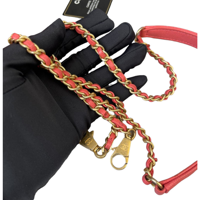 Small Coco Handle Caviar Coral GHW