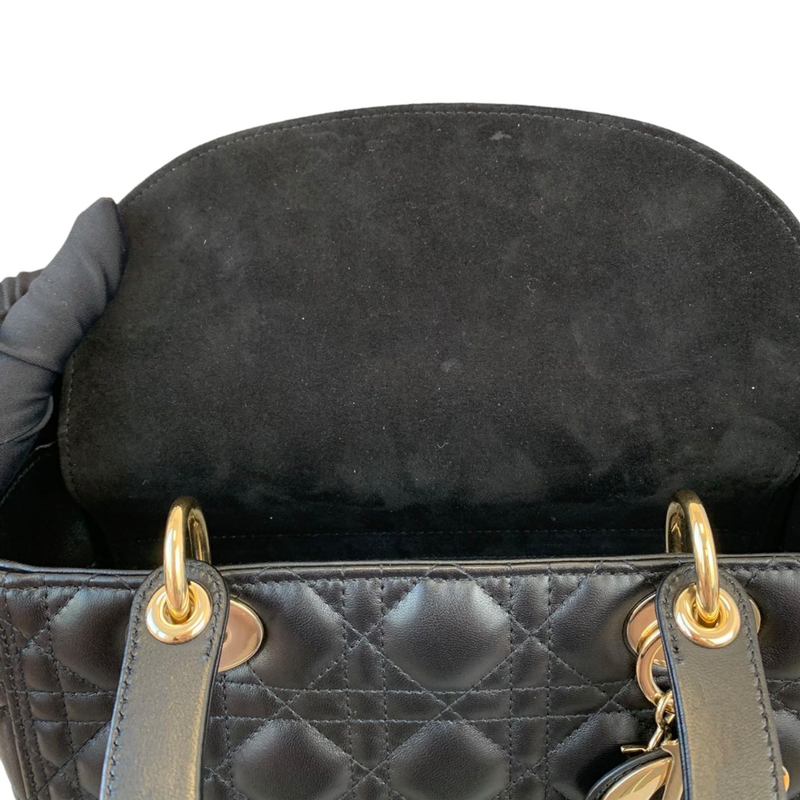 Lady Dior Lambskin Medium Black GHW