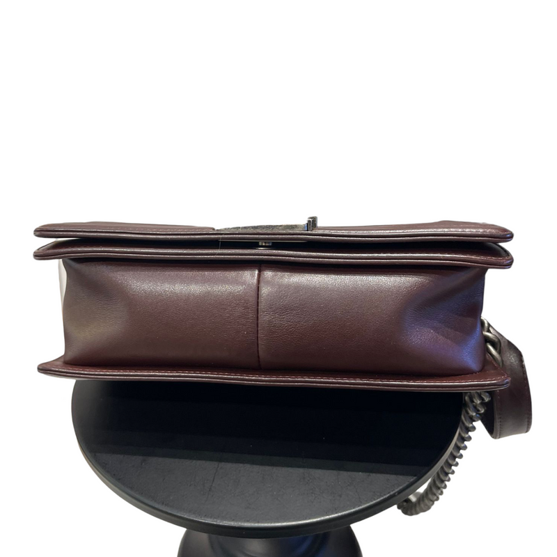 Old Medium Le Boy Chevron Lambskin Burgundy RHW