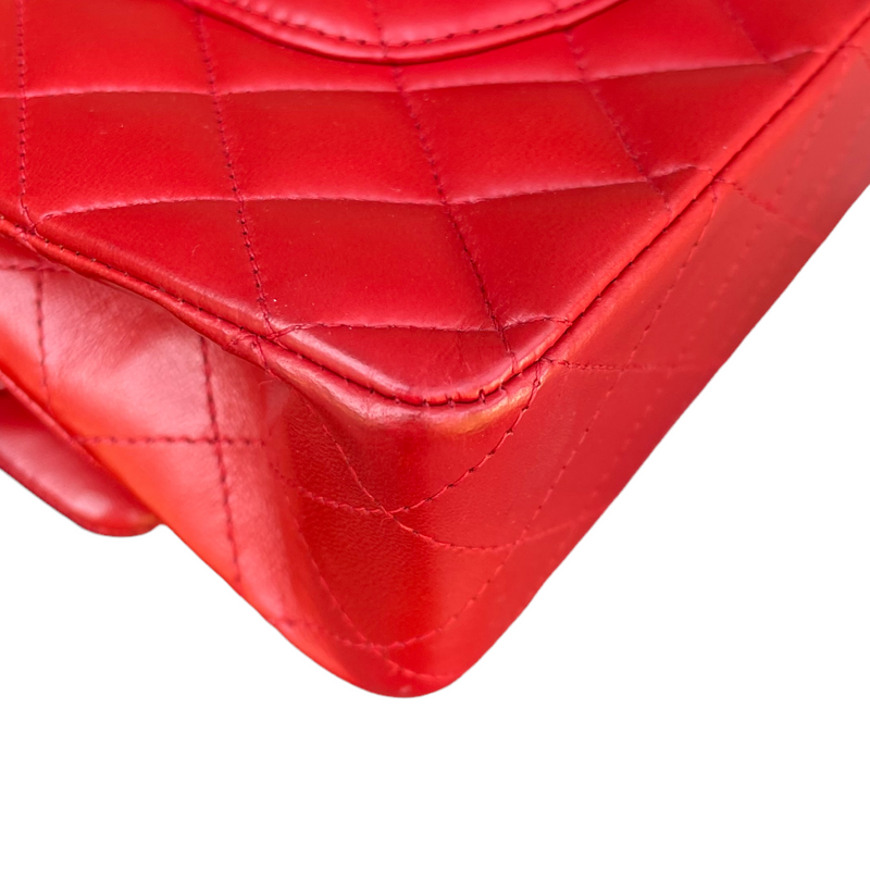 Classic Medium Flap Lambskin Flap Red SHW