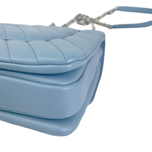 Small Trendy CC Chevron Lambskin Blue GHW