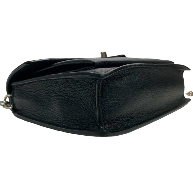 Louis Vuitton Mylockme Chain Pochette Leather Black 502602