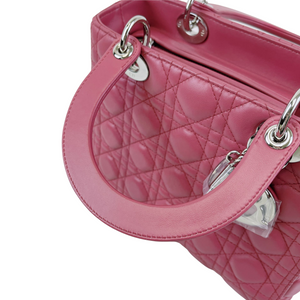 Lady Dior Cannage Lambskin Medium  Pink SHW