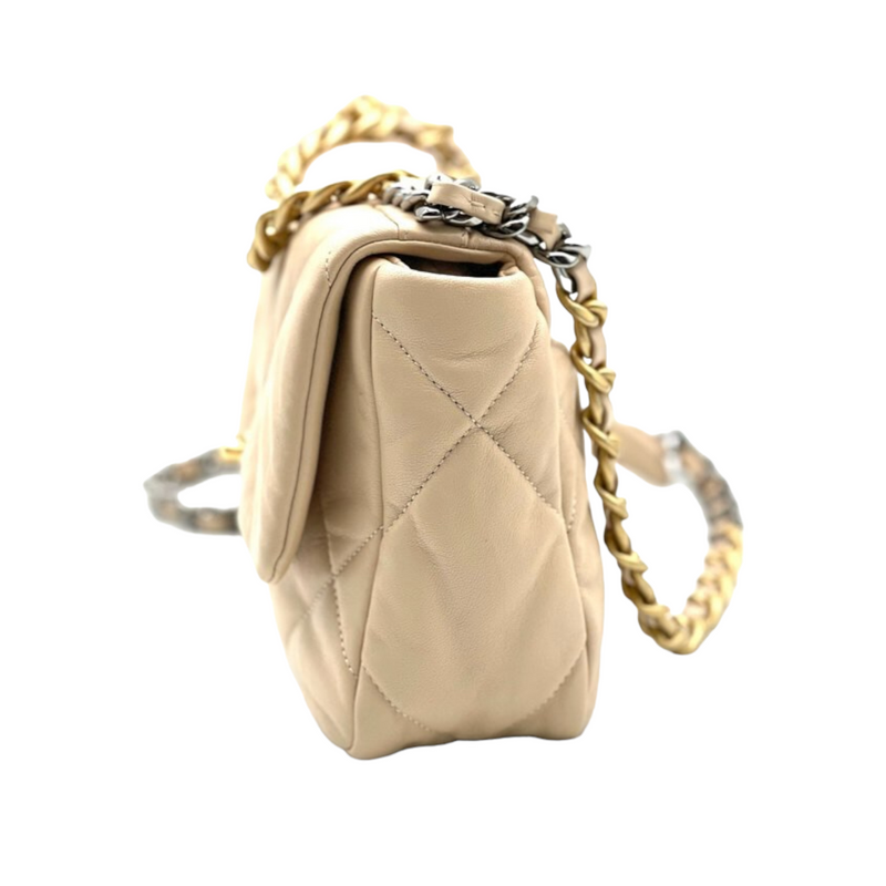19 Lambskin Beige Small Mixed Hardware