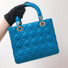 Lady Dior Lambskin Medium Blue SHW