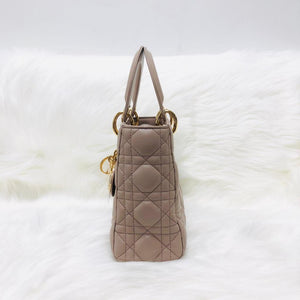 My Lady Dior Lucky Badges Cannage Lambskin Small Bag in Beige with GHW