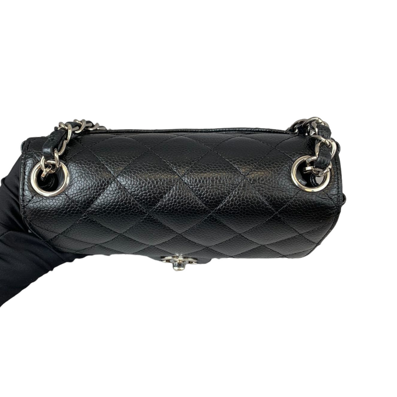 Chanel Black Caviar Classic Quilted Square Mini Flap Bag GHW