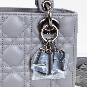 Lady Dior Lambskin Small Grey SHW