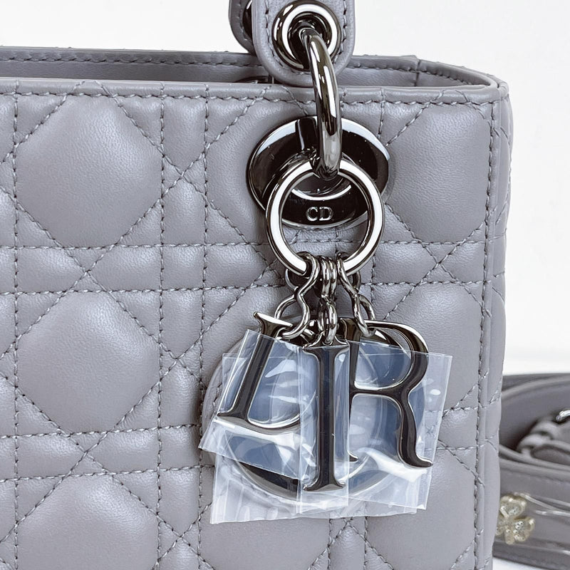 Lady Dior Lambskin Small Grey SHW