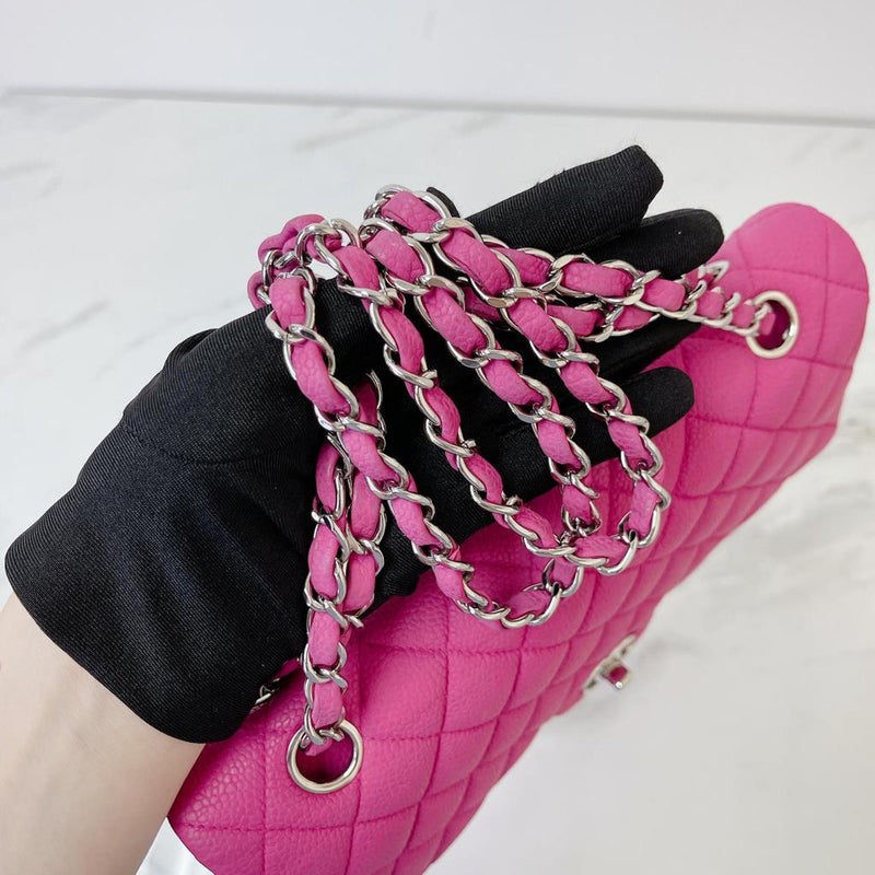 Classic Double Flap Matte Caviar Medium Pink SHW