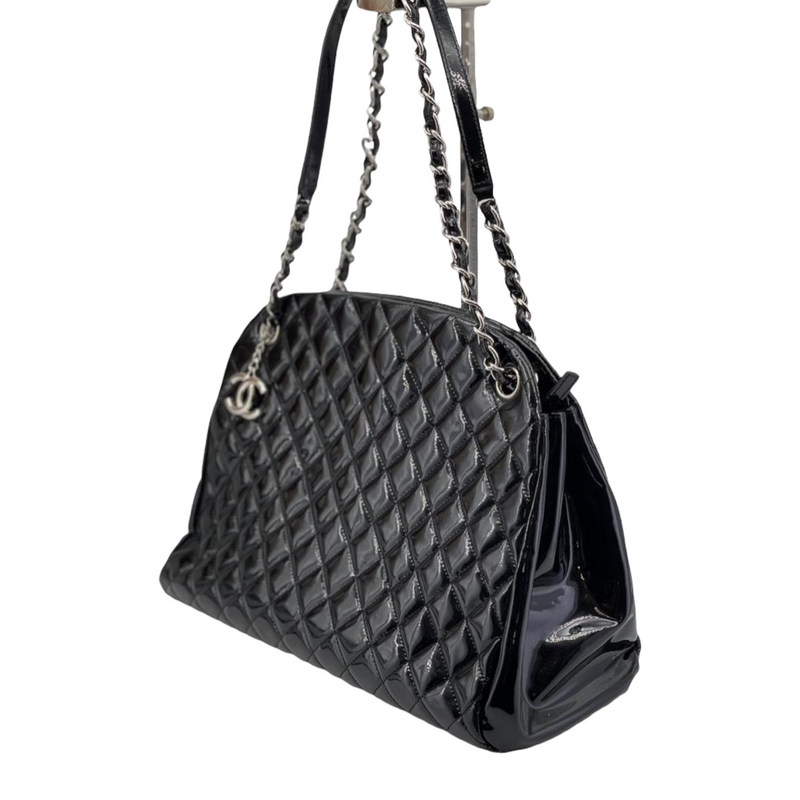 Chanel Large Just Mademoiselle Patent Black SHW