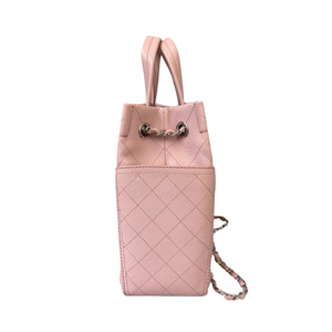 CC Pocket Tote Caviar Small Pink SHW