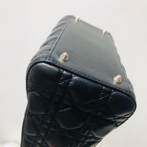 Classic Lambskin Cannage Medium Lady Dior Black Leather Bag