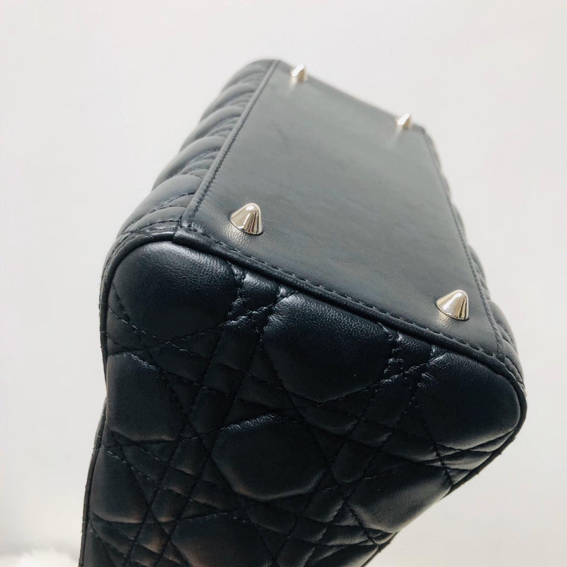 Classic Lambskin Cannage Medium Lady Dior Black Leather Bag