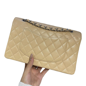 Classic Double Flap Caviar Medium Beige SHW