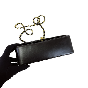 Small Classic Diana flap Black Lambskin GHW