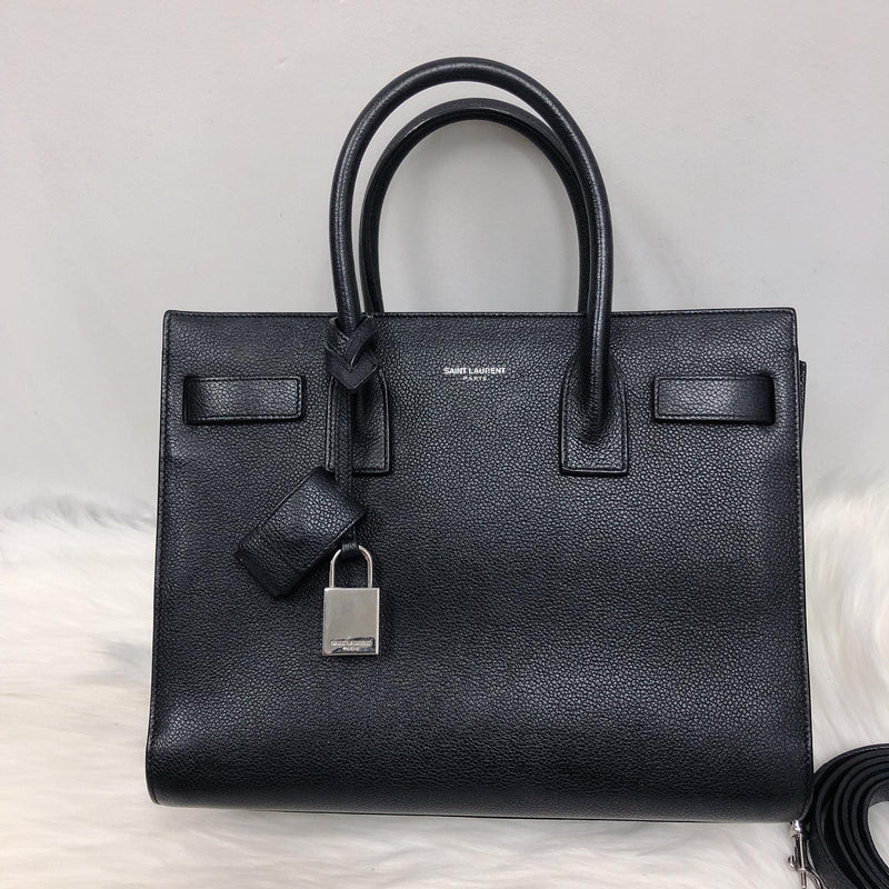 Baby Sac De Jour in Black Grained Leather