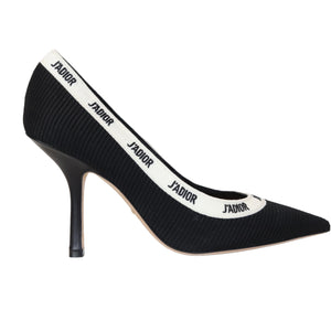 Technical Canvas J'Adior Embroidered Pumps 39.5 Black