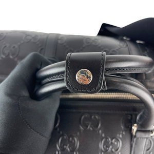 Logo-embossed Holdall Duffle Black SHW