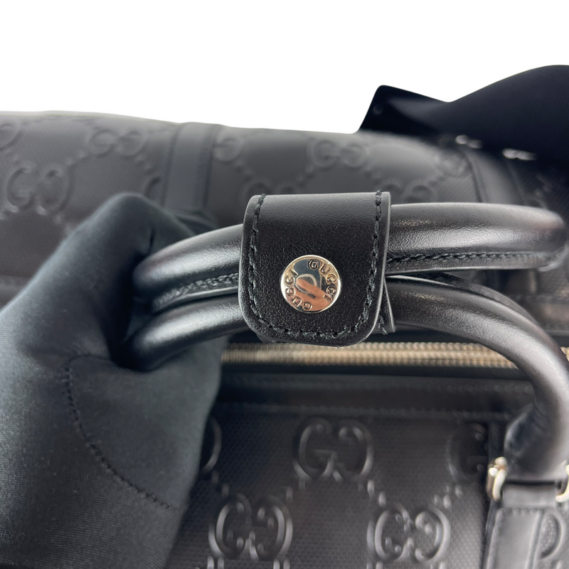 Logo-embossed Holdall Duffle Black SHW