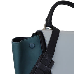 Medium Tricolor Trapeze Satchel