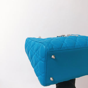 Lady Dior Lambskin Medium Blue SHW