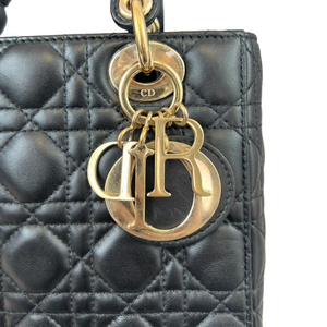 Small Cannage Lambskin ABC My Lady Dior Black GHW