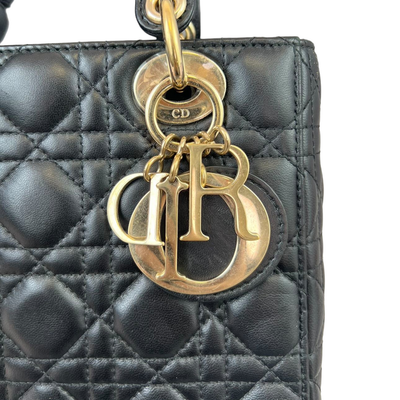 Small Cannage Lambskin ABC My Lady Dior Black GHW